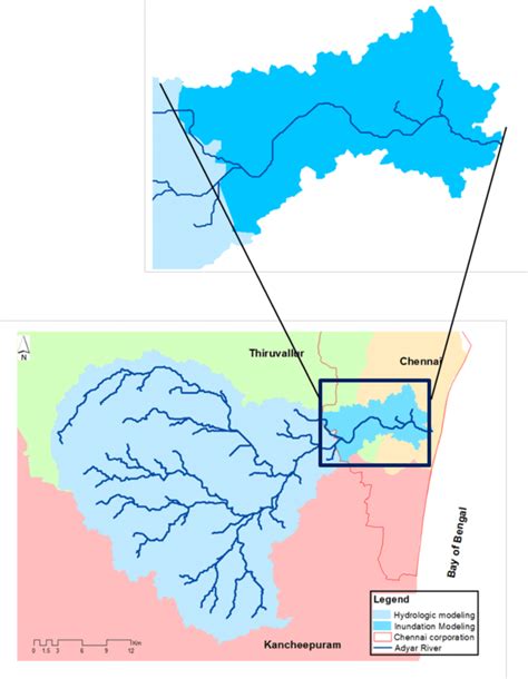 4.2. Adyar River basin, Chennai (total area: 871 km 2 ; inundation ...