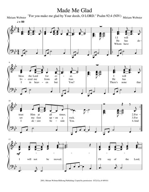 Made Me Glad Sheet music for Piano (Solo) Easy | Musescore.com