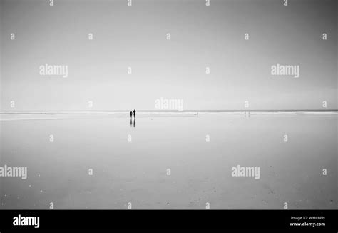 Silhouette Of People Walking On Beach Stock Photo - Alamy