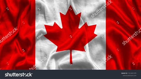 Canada National Flag Background Fabric Texture Stock Illustration ...