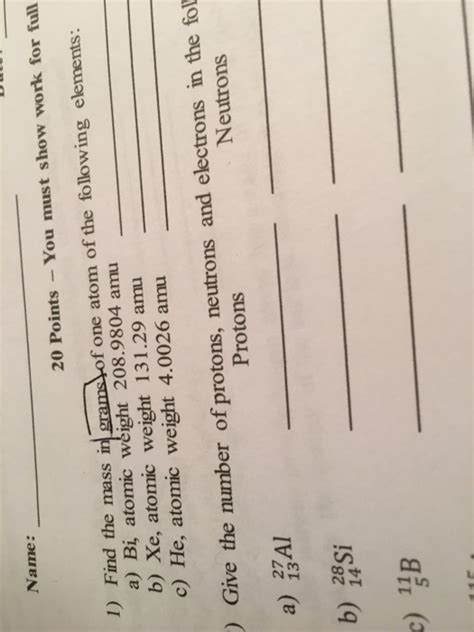 Solved Not sure how to find the mass in grams of an atom. | Chegg.com