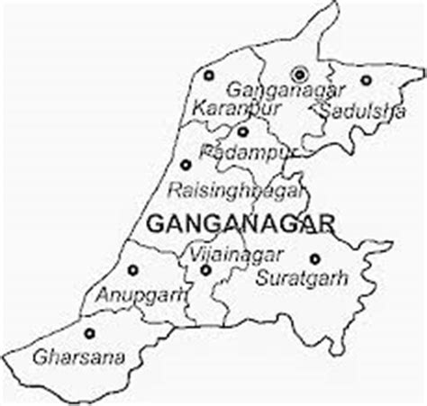 Ganganagar District Guide Map Rajasthan- Sri Ganganagar District Tourism Map Location