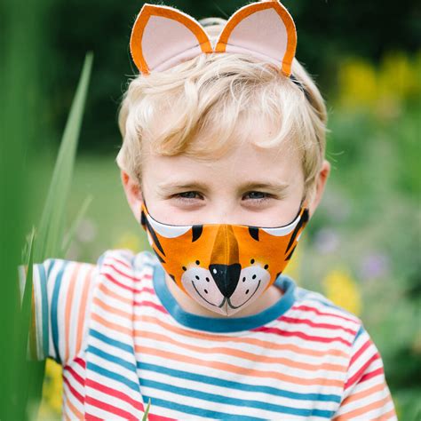 Kids Cotton Animal Face Mask By Wild Things Funky Little Dresses