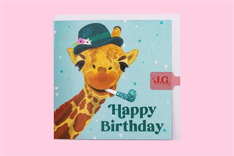 Giraffe Birthday Card / Happy Birthday / Party Giraffe / | Etsy UK