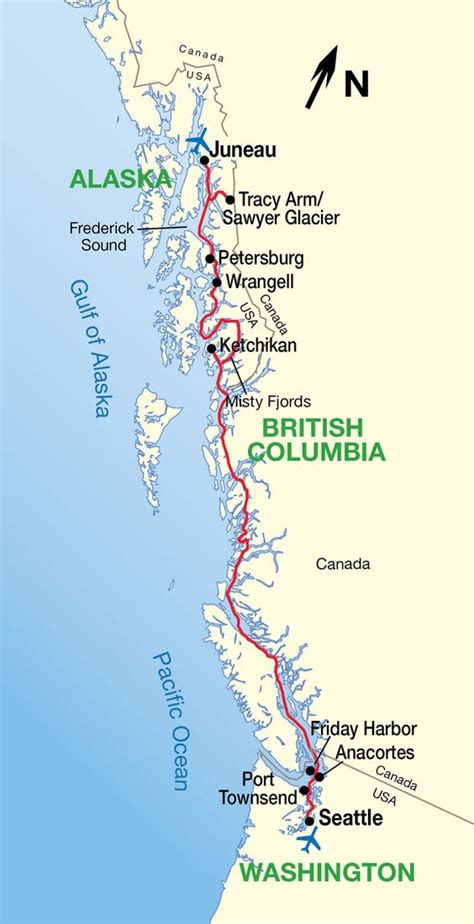 Alaska Inside Passage Cruise Map | Travel/Seattle/Alaskan Cruise | Pinterest | Alaska, Cruises ...