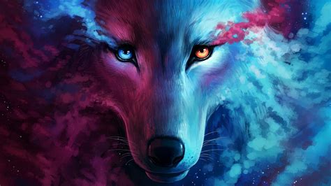 #wolf #art fantasy art #eyes wild animal #1080P #wallpaper #hdwallpaper #desktop Wallpaper Lobos ...