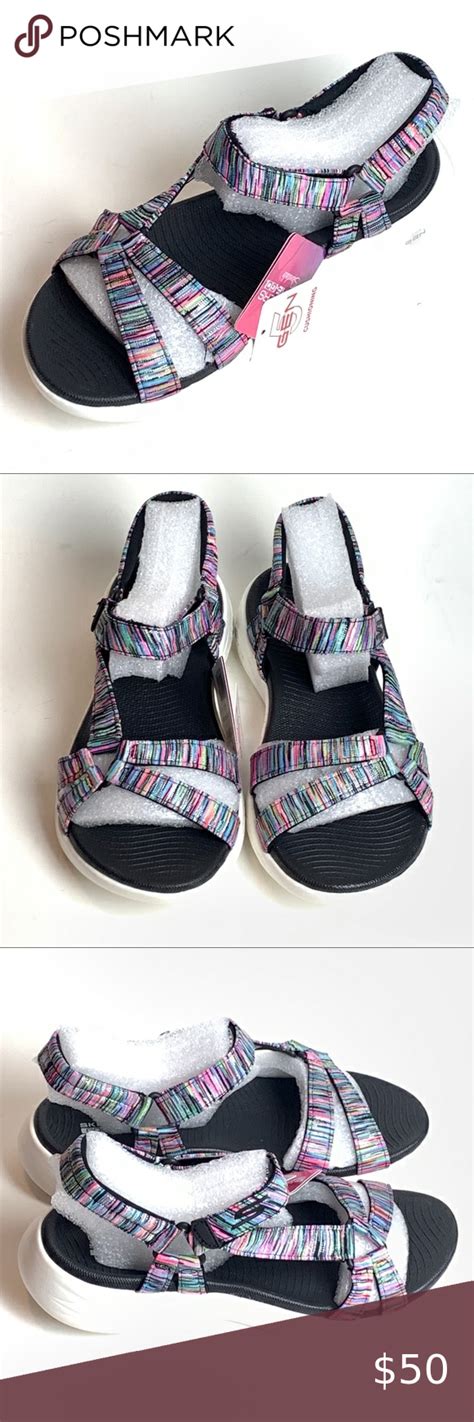 🌹 Skechers On The Go Goga Mat Sandals (S18) New in box (NIB) Adjustable straps with Velcro ...