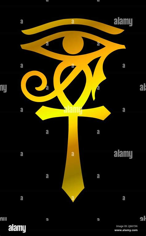 Egyptian symbol Ankh with Eye of Horus. Vector illustration Stock ...