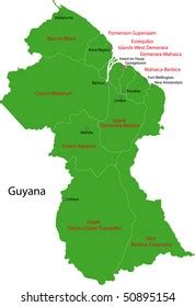 Administrative Divisions Guyana Stock Illustration 50895154 | Shutterstock