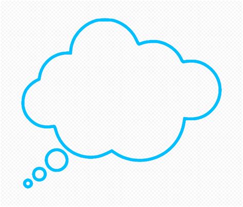 HD Black Outline Cartoon Thought Think Idea Cloud PNG | Citypng