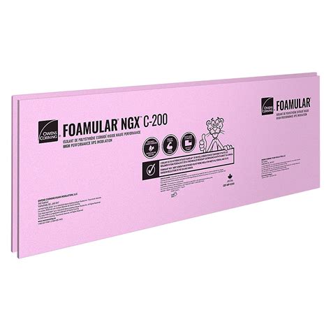 Owens Corning FOAMULAR C-200 Extruded Polystyrene Rigid Insulation - 24-inch x 96-inch x 2 ...