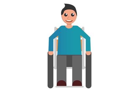 Happy Wheelchair Boy Icon, Flat Style Graphic by nsit0108 · Creative Fabrica