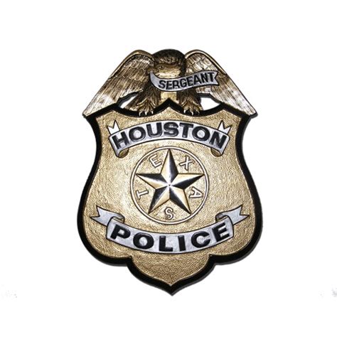 Buy Houston Police Department 100% Solid Replica Wooden Badge Plaques