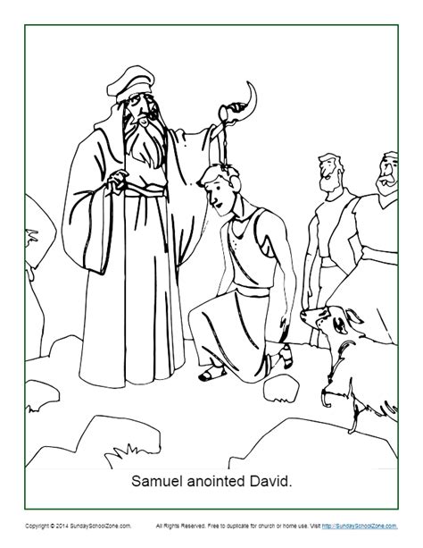 Samuel Anointed David Coloring Page - Children's Bible Activities ...