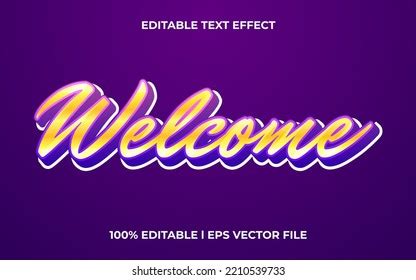 Welcome 3d Text Effect Luxury Theme Stock Vector (Royalty Free ...