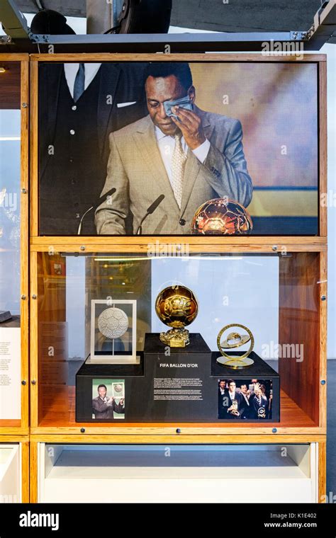 Ballon D'or Trophy received by soccer player Pele from FIFA as a ...