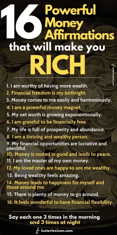 16 Powerful Money Affirmations that will make you Rich | Money affirmations, Wealth affirmations ...