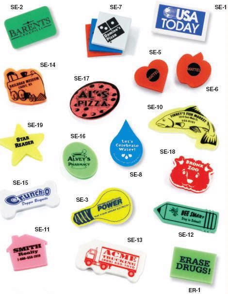 Erasers, Stock Shapes