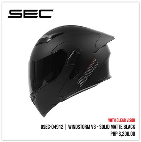 Windstorm V3 - Solid Matte Black – SEC Motosupply