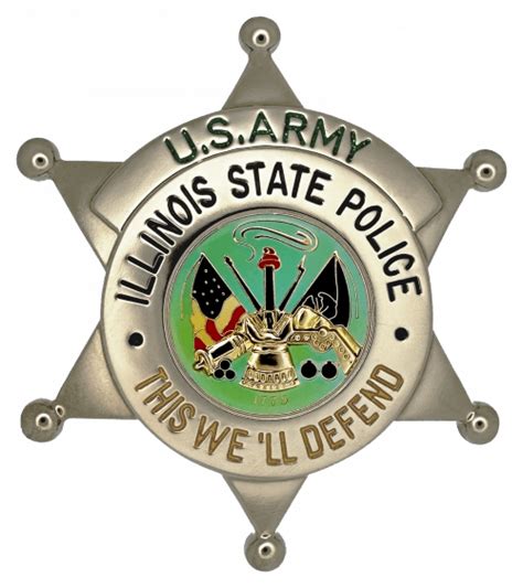 ILLINOIS STATE POLICE STAR BADGE: U.S. Army - Chicago Cop Shop