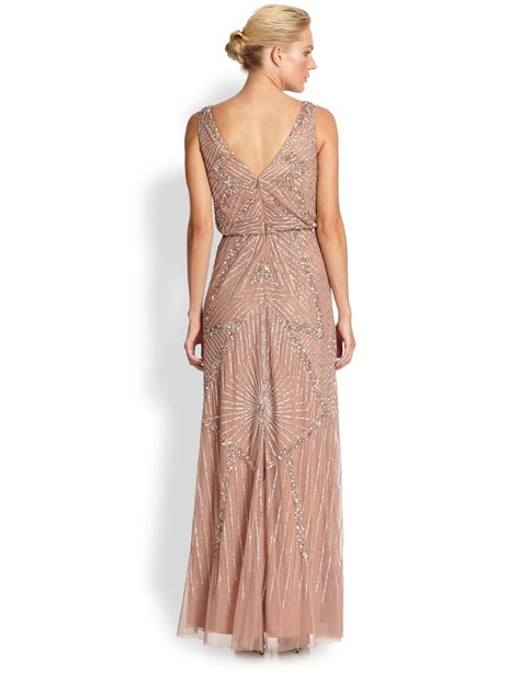 Lyst - Aidan Mattox Beaded Gown in Pink