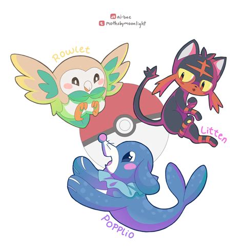 PKMN - Alola Starters by Beedalee-Art on DeviantArt