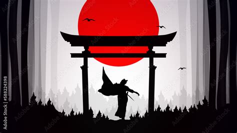 lady Samurai with red moon wallpaper. samurai with mask wallpaper. japanese samurai background ...