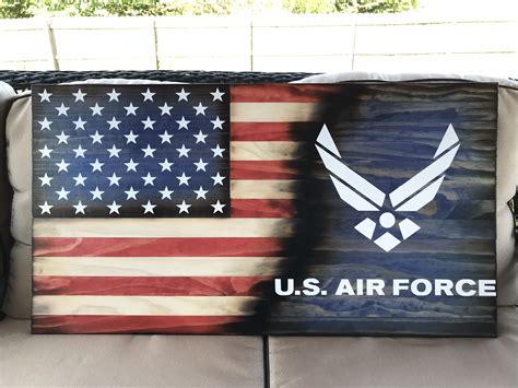 United States Air Force Wooden Flag | American flag wood, Air force decor, Wooden flag