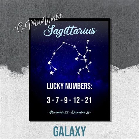 Sagittarius Lucky Numbers Horoscope Wall Art Sagittarius | Etsy