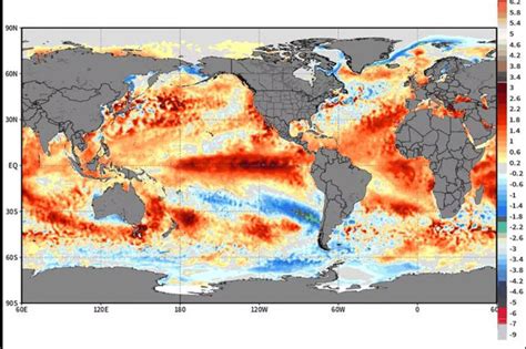 Map shows El Nino as weather phenomenon brings warm winter