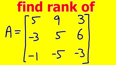 Rank of a 3x3 matrix - YouTube