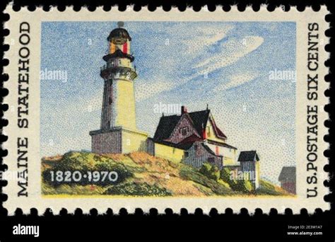 Maine statehood 1970 U.S. stamp Stock Photo - Alamy