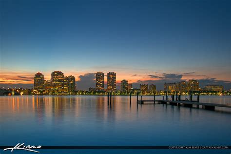 West Palm Beach Skyline Blue Waterway | Royal Stock Photo