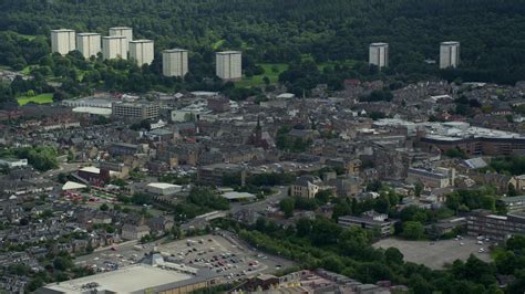 6K stock footage aerial video of the Scottish town of Falkirk, Scotland ...