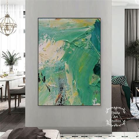 Large Green Abstract Painting Green Abstract Wall Art - Etsy