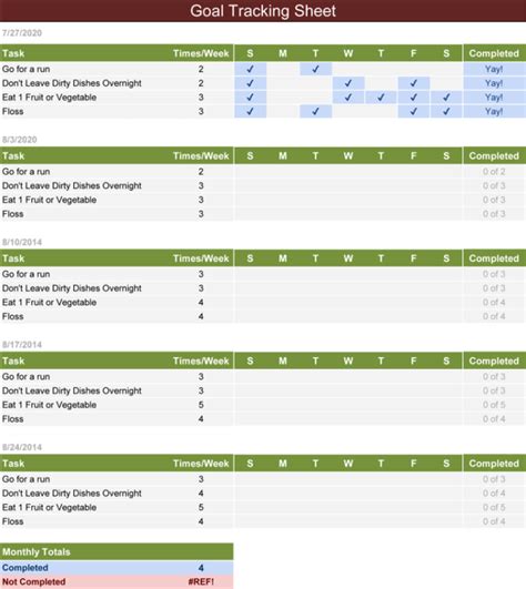 Goal Tracker Excel Template