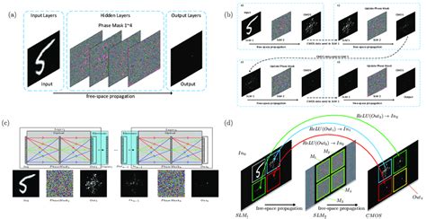 (a) Typical diffractive optical neural network architecture. (b ...