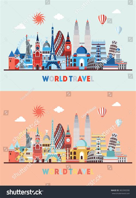 Travel Tourism Background Vector Illustration Stock Vector (Royalty ...