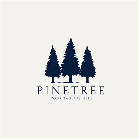 Pine Tree Minimalist Logo Vector Illustration Stock Vector (Royalty ...