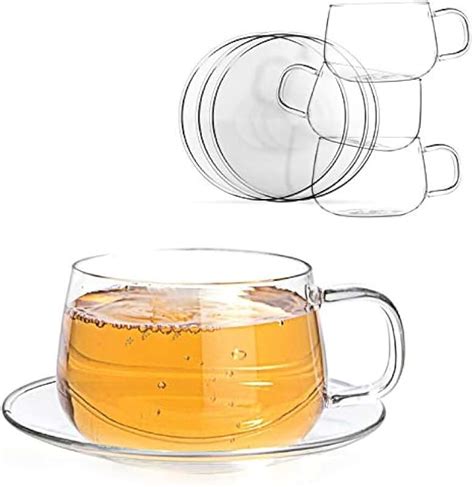 Amazon.co.uk: glass tea cup and saucer