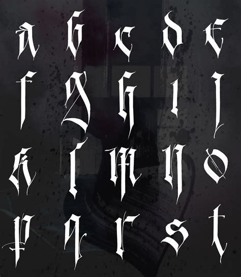 Contemporary Gothic Alphabet | Graffiti lettering fonts, Tattoo lettering fonts, Gothic alphabet