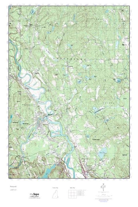 MyTopo Penacook, New Hampshire USGS Quad Topo Map