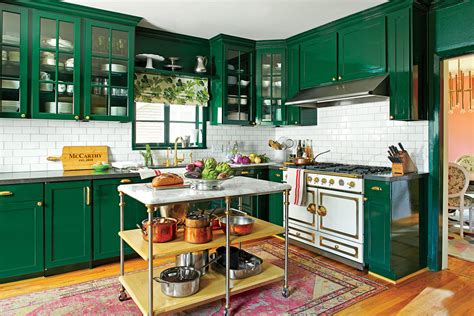 Whimsical Interior Redo Green Kitchen Cabinets, Brown Cabinets, Kitchen ...