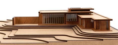 Buy Frank Lloyd Wright Usonian House Scale Model Kit MidCentury Modern Architecture fine Wood ...