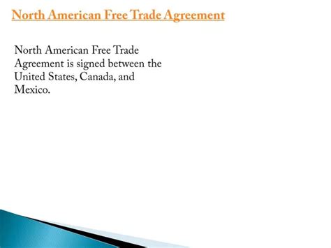 PPT - North American free trade agreement PowerPoint Presentation, free download - ID:7596797