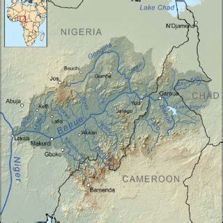 Map of Cameroon showing Garoua town, River Benue, The drainage, Lagdo... | Download Scientific ...