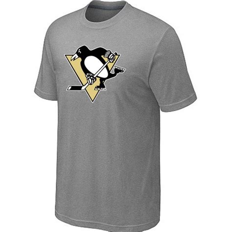 Pittsburgh Penguins Mens Team Logo Short Sleeve T-Shirt - light Grey