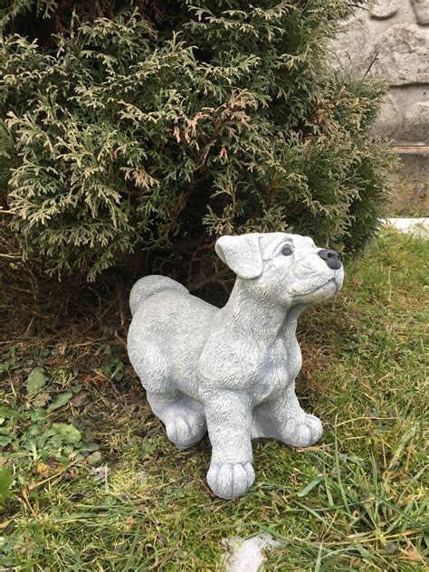 Dog Garden Statue,dog Memorial Figurine, Small Concrete Statue - Etsy