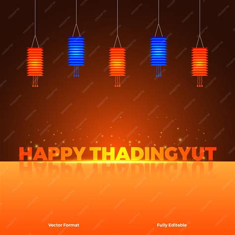 Premium Vector | Celebration thadingyut festival background with lanterns