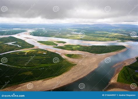 Top View of the Anadyr River Stock Image - Image of river, aerial: 216644957